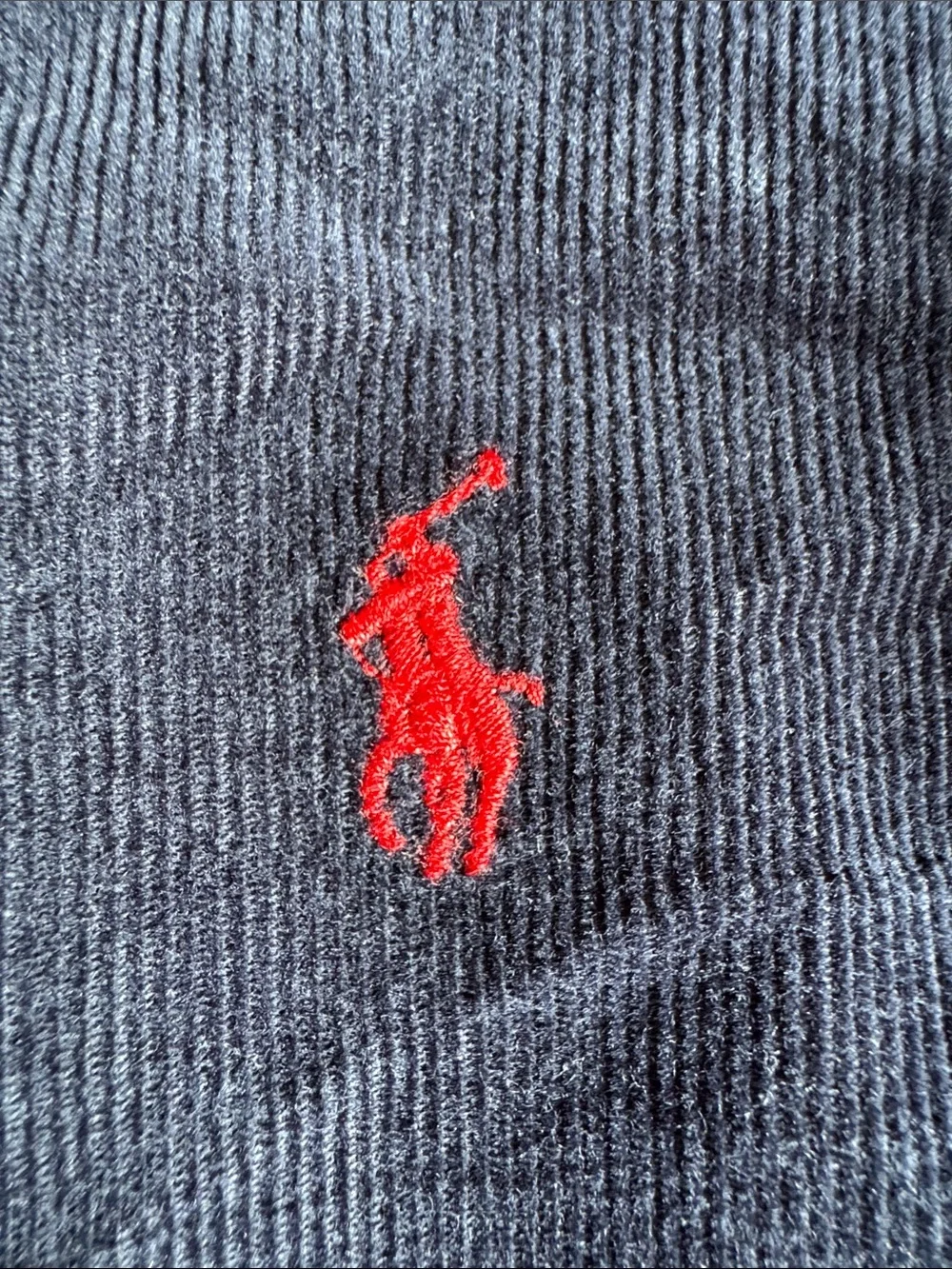Ralph Lauren Kids Navy Button-Down Corduroy Shirt with Red Pony Logo size 2T